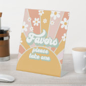 Groovy Baby Retro Sunshine Baby Shower favorisiert Sockelschild (In SItu)