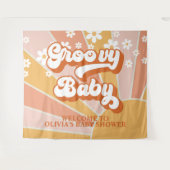 Groovy Baby Retro Sunshine Daisy Baby Showbanne Wandteppich (Vorderseite (Horizontal))