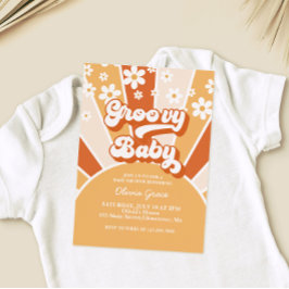 Groovy Baby Retro Sunshine Daisy Baby Shower Invit Einladung