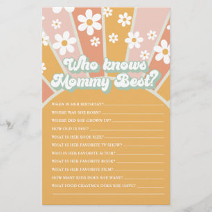 Groovy Baby Retro Sunshine, die Mama Best Game ken Flyer