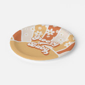 Groovy Baby Retro Sunshine Hippie Baby Dusche Pappteller (Schrägansicht)