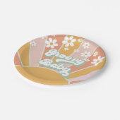 Groovy Baby Retro Sunshine Hippie Baby Dusche Pappteller (Schrägansicht)