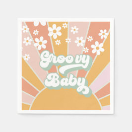 Groovy Baby Retro Sunshine Hippie Baby Dusche Serviette