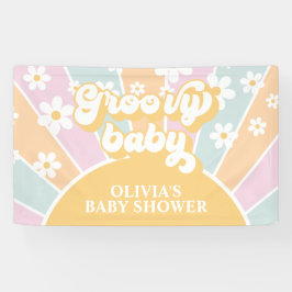 Groovy Baby Retro Sunshine Pastel Daisy Banner