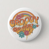 Groovy Baby Retrodesign Button (Vorderseite)