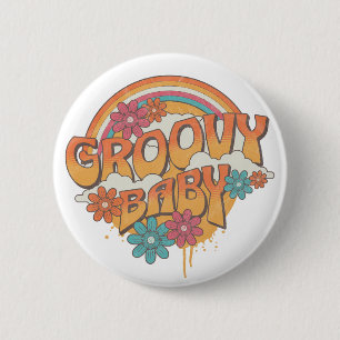 Groovy Baby Retrodesign Button