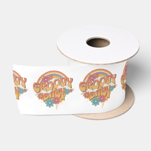 Groovy Baby Retrodesign Satinband (Spule)