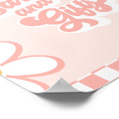 Groovy Baby Shower Cards und Geschenke Schild Pink (Ecke)