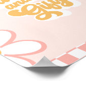 Groovy Baby Shower Cards und Geschenke Schild Pink (Ecke)