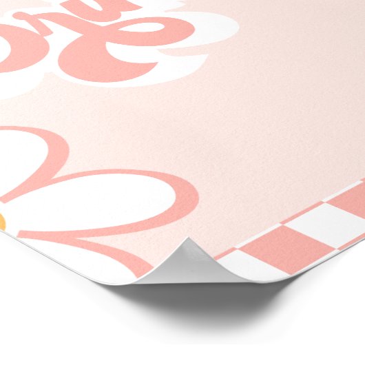 Groovy Baby Shower Drinks Zeichen Poster (Ecke)