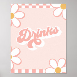 Groovy Baby Shower Drinks Zeichen Poster