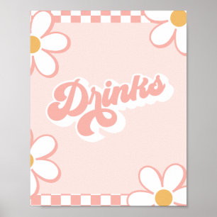 Groovy Baby Shower Drinks Zeichen Poster