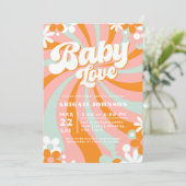Groovy Baby Shower Einladung (Stehend Vorderseite)