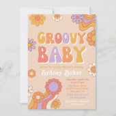 Groovy Baby Shower Einladung (Vorderseite)