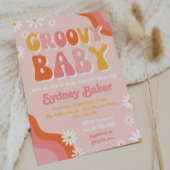 Groovy Baby Shower Einladung