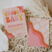 Groovy Baby Shower Einladung