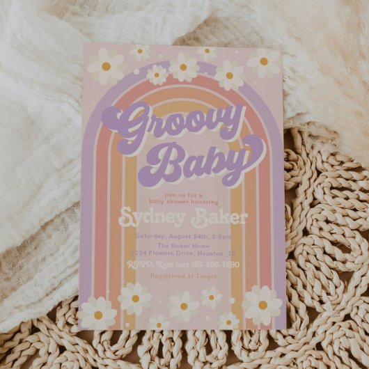 Groovy Baby Shower Einladung | Babydusche