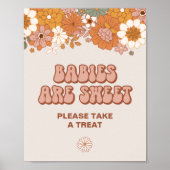 Groovy Baby Shower Fevor Sign Poster (Vorne)