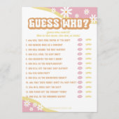Groovy Baby Shower Games, Boho Retro, Vibe 70 Menükarte (Vorderseite)