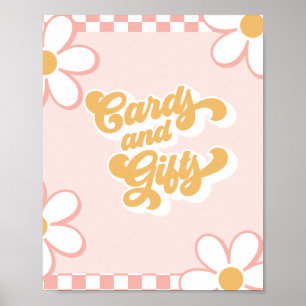 Groovy Baby Shower Karten und Geschenke Schild Ros