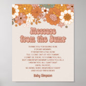 Groovy Baby Shower Message vom Bump-Zeichen Poster (Vorne)