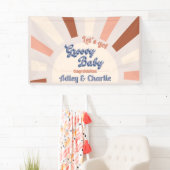 Groovy Baby Terracotta Pink Retro Sun Baby Dusche Banner (Insitu)