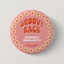 Groovy Bach Button Button - Retro Bachelorette Gef