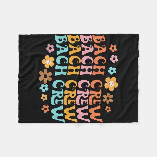Groovy Bach Crew Funny Bachelorette Brautparty Fleecedecke (Vorderseite (Horizontal))