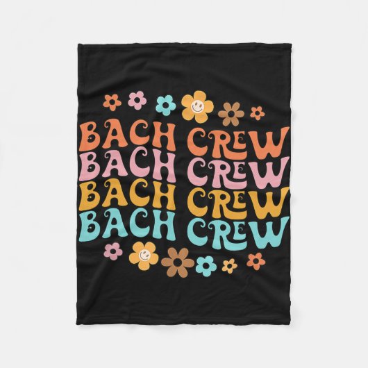 Groovy Bach Crew Funny Bachelorette Brautparty Fleecedecke (Vorderseite)