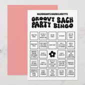 Groovy Bach Junggeselinnen-Abschied Bingo, Downloa Einladung (Vorne/Hinten)