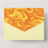 Groovy Bachelorette in einer Einladung (Rückseite)