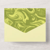 Groovy Bachelorette in einer Einladung (Rückseite)