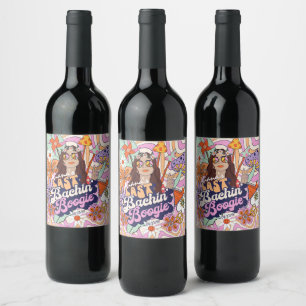 Groovy Bachelorette Last Bachin' Boogie V2 ID929 Weinetikett