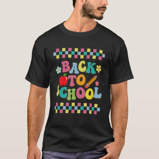 Groovy Back To School Teacher Vibes First Day Of S T-Shirt (Vorderseite)