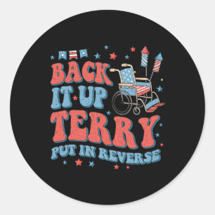 Groovy Back Up Terry auf Rückwärtsgang Firework 4t Runder Aufkleber