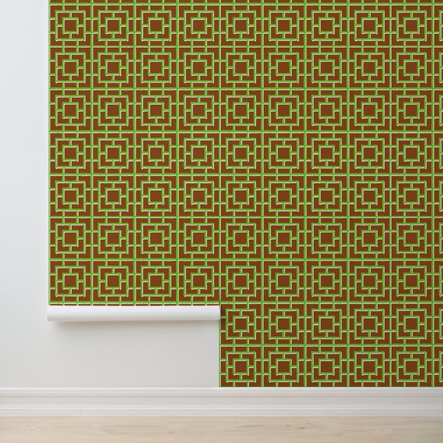 Groovy Bambusgitter - Limette & Braun Tapete (Anwendung)