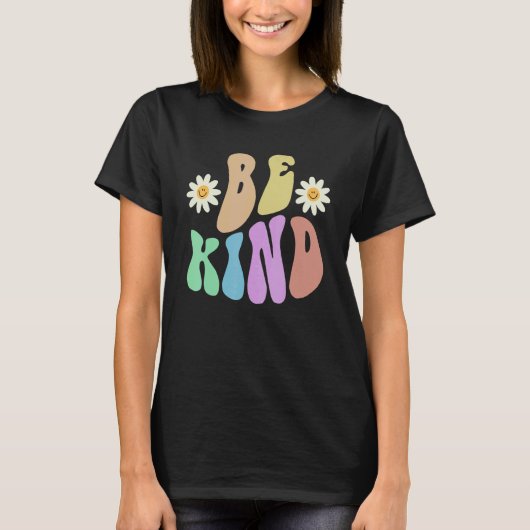 Groovy BE KIND Retro Stop Bullying Choose Kindness T-Shirt (Vorderseite)