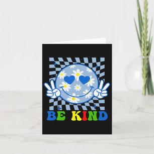 Groovy Be nette Blume Freundness Smile Face Autisk Karte