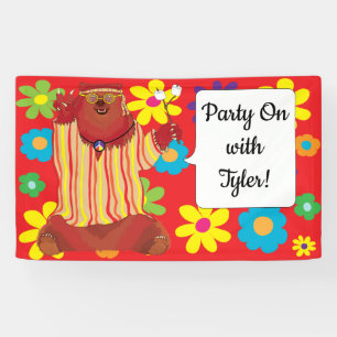 Groovy Bear Party Banner