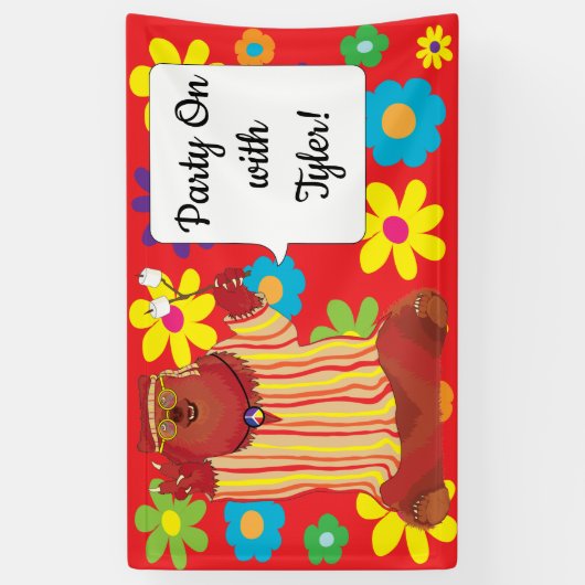 Groovy Bear Party Banner (Vertikal)