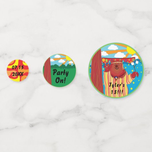 Groovy Bear Party Confetti Konfetti (Vorderseiten)