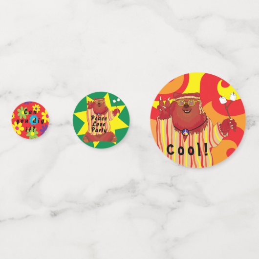 Groovy Bear Party Confetti Konfetti (Rückseiten)