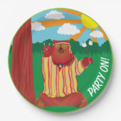 Groovy Bear Party Paper Plate Pappteller (Vorderseite)