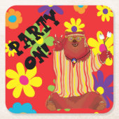 Groovy Bear Square Paper Untersetzer (Vorderseite)