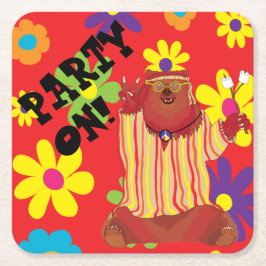 Groovy Bear Square Paper Untersetzer