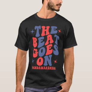 Groovy Beat Goes On CHD-Herzkrankheiten-Bewusstsei T-Shirt