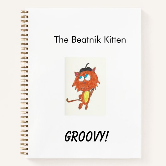 Groovy Beatnik Kitten Notebook/Journal Notizblock (Vorderseite)