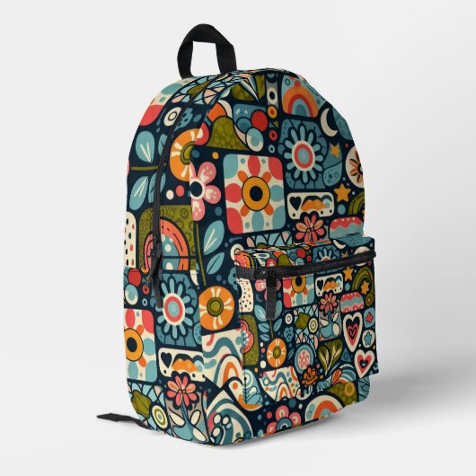 Groovy Bedruckter Rucksack (Rückseitige Ecke links)