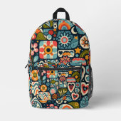 Groovy Bedruckter Rucksack (Vorderseite)
