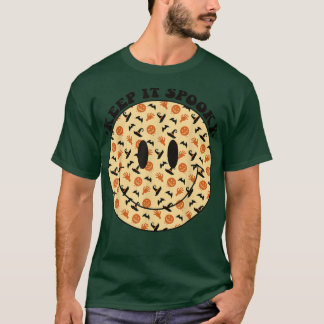 Groovy, Behalte Halloween Spooky Happy Face Retro T-Shirt